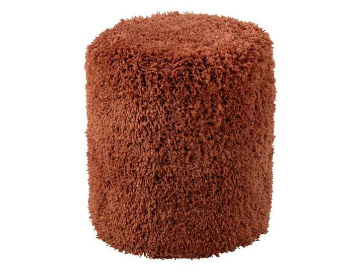 Pouf Cylindre  Duveteux  50cm Brique