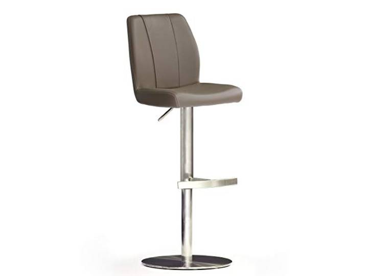 Robas Lund Barhocker mit Lehne Barstuhl Cappuccino drehbar 360 Grad, Hocker höhenverstellbar, PU NA.OMI