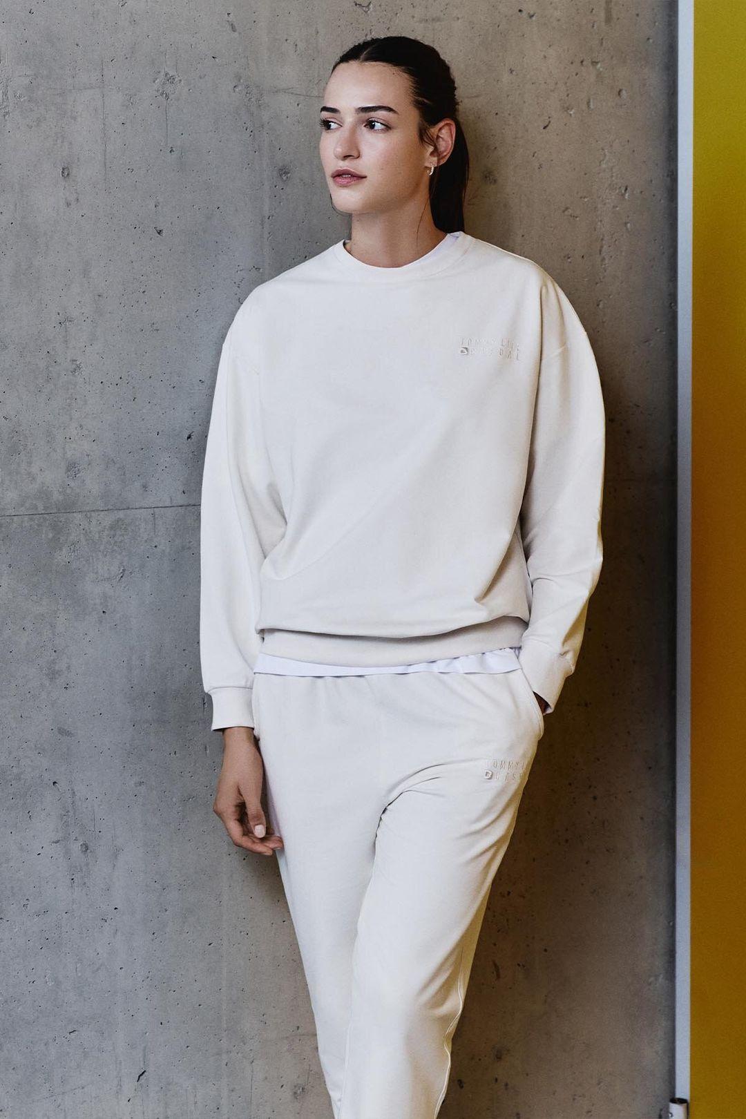 Oversized Sweatshirt und Hose mit elastischem Saum Set
