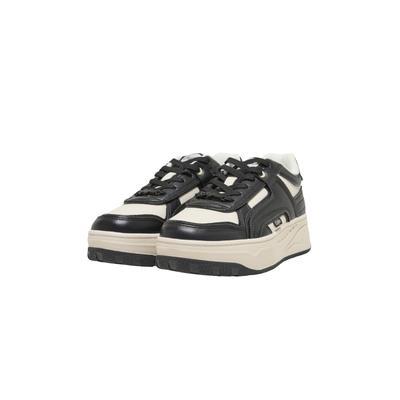 Sneaker BUFFALO "Buffalo MILANO", Damen, Gr. 36, schwarz (weiß, schwarz), Polyurethan, Schuhe Sneaker