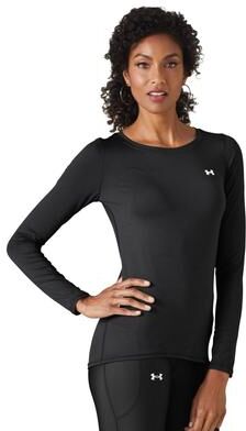 Under Armour Women's UA HeatGear Armour Long Sleeve (Size XL) Black/Metallic Silver, Polyester