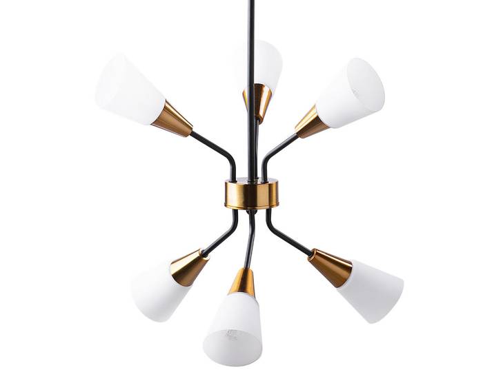 Beliani Hängeleuchte Aroyo 43/43/133 cm, Goldfarben, Glas, E14, 43x133x43 cm, Lampen & Leuchten, Innenbeleuchtung, Hängeleuchten, Pendelleuchten