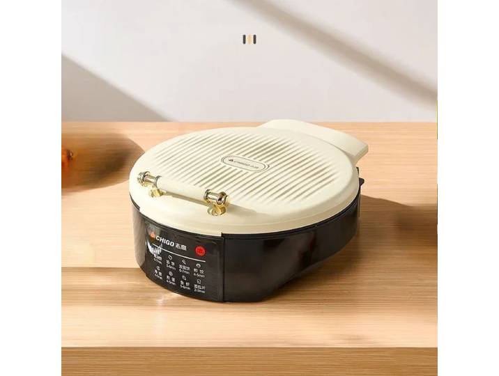 Poêle à crêpes 1300W, plaque de cuisson profonde et élargie, plaque à gâteau électrique, chauffage double face domestique, poêle électrique 220V