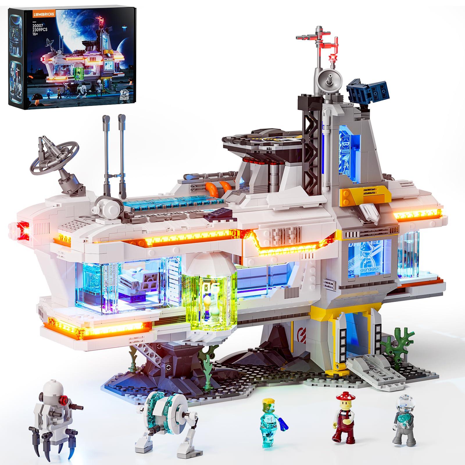 Leucht-Baustein-Set Space Bounty Hub, 2309 Teile, LED, Alien-Minifiguren