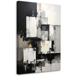 BILD auf Leinwand, Moderne Abstrakt in Schwarz und Weiß