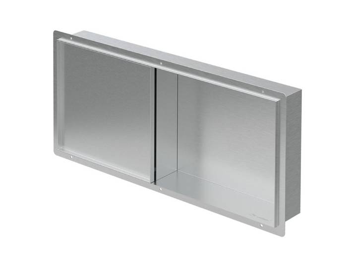 Niche de douche encastrée LuxeBath 25 5x55 5x10 cm argenté en acier inox étanche rangement murale