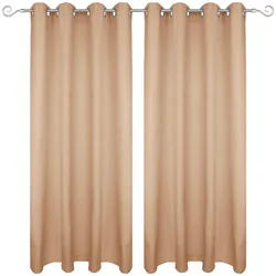 Dekoschal Ellen Ösen Blickdicht 2er Pack - 140x225 cm Sandgrau