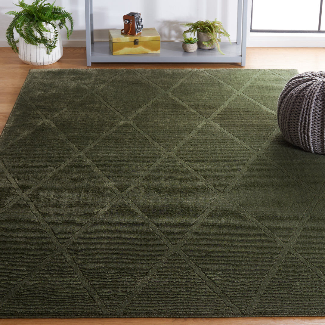 Natur Pur Revive Geometric Area Rug In Green Green Round 201 cm