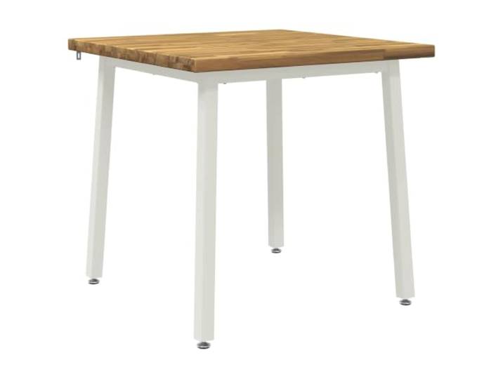 vidaXL Quadratischer Esstisch 80 x 80 x 75 cm Massivholz Akazie Weiß Langlebiges und stylisches Oberflächenmaterial, Bietet stabilen Halt und Sicherheit, Klare Linien und wenig Schnickschnack
