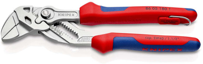 KNIPEX Pince clé avecœillet de fixation, Longueur totale : 180 mm (86 05 180 T)