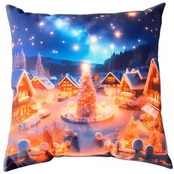 Collection Noblesse Kissen Winterdorf 35 x cm Polyester Bunt