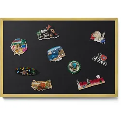 MAGNETTAFEL 60x40 cm Goldener Rahmen Farbe Schwarz