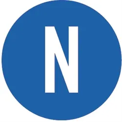 Aufkleber Gleich-/Wechselstromleiter Neutralleiter, Folie, Ø 12,5 mm, 500 Stück/Rolle