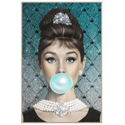 Bild mit Rahmen KARE DESIGN "Gerahmtes Bild Muse Bubble Diva 80x120cm", bunt (farbe bild(er): türkis), B:120cm H:80cm T:4cm, Glas, Papier, Bilder