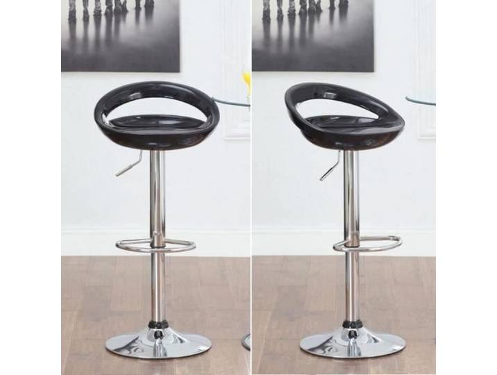 Tabourets de bar réglables en hauteur - get your save - Lot de 2 - Style contemporain - Couleur noir