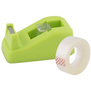 D.RECT Klebebandabroller 8005, grün, Tischabroller für Klebeband 19mm x 33m