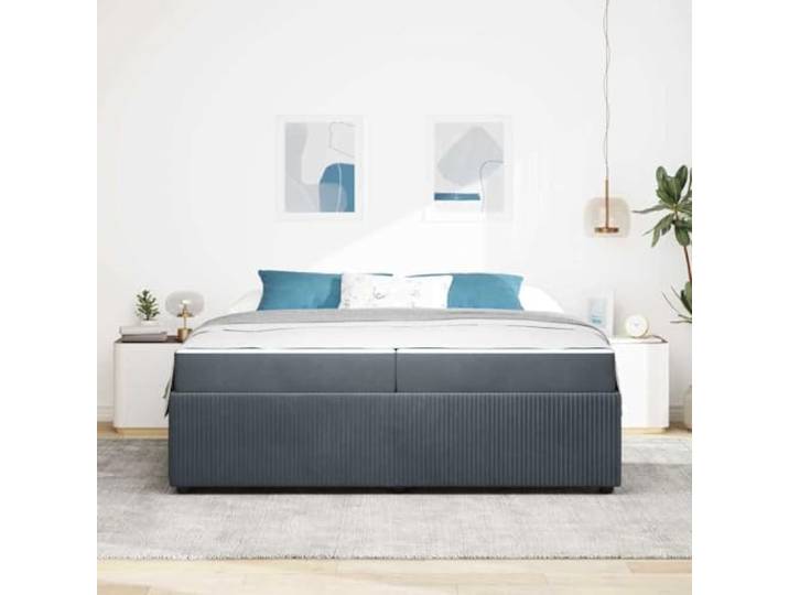 KTHLBRH Bettgestell dunkelgrau 200 x 200 cm Feste Lattenroste, technisches Holz, robuste Unterstützung, modernes Design für Zimmer