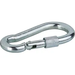 Feuerwehr-Karabinerhaken verz. mit Schraubverschluß, Größe 80x8mm, Tragekraft 230kg