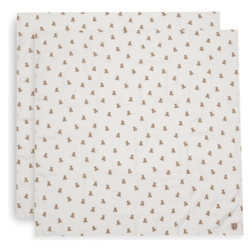 Jollein Mullwindeln Hydrophil 115x115cm - Mini Teddy Bear - 2 Stück (115 x 115 cm) (535-852-68171)