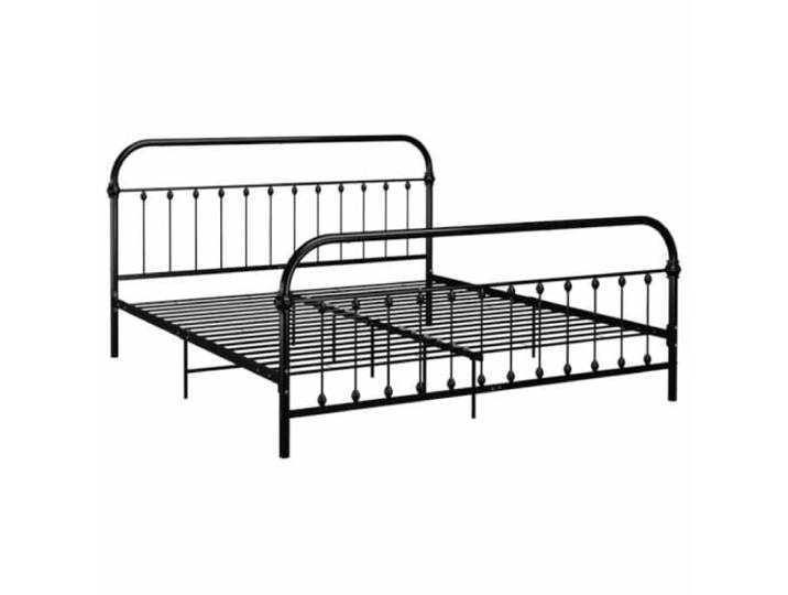 vidaXL Bettgestell Klassisch Metallbett Bett Doppelbett Schlafzimmerbett Bettrahmen Lattenrost Ehebett Schlafzimmermöbel Schwarz Metall 180x200cm