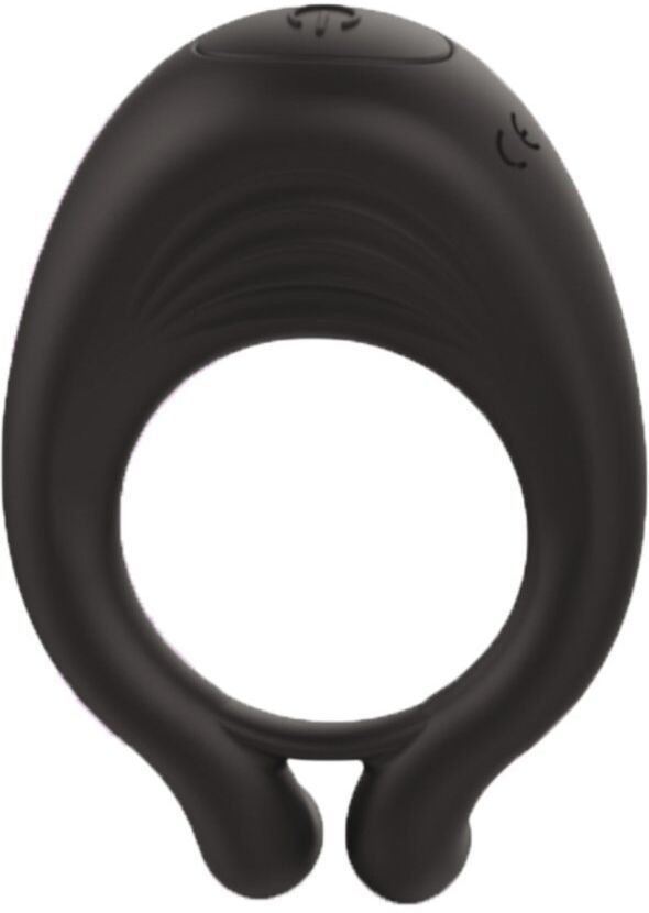 Coeur Ardent OCTAVE, Cockring Noir dans un silicone médical doux avec 1 mode de vibration