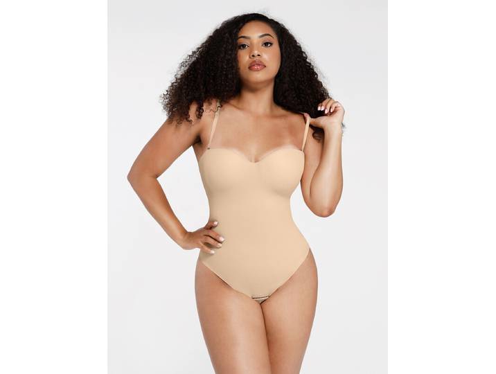 Feelingirl thong-bodysuit met verstelbare tailleband, ondersteunend en afslankend, tailleband verwijderbaar, zwart, maat L