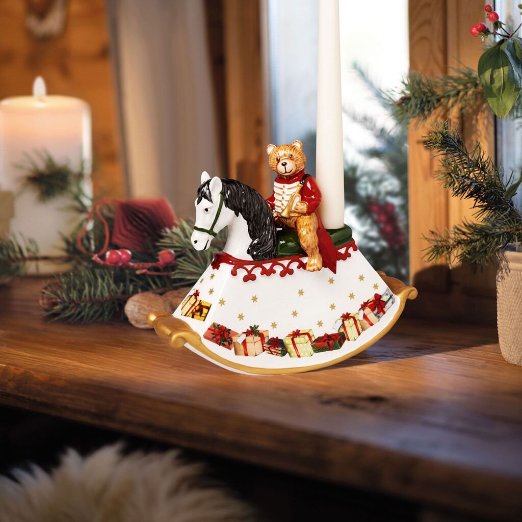 Weihnachtsfigur VILLEROY & BOCH "Dekofigur Schaukelpferd Christmas Toys bunt", bunt, Dekofiguren, Weihnachtsfigur