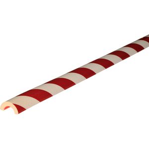Knuffi Schutzprofil Typ R30, Bogen, PR-10118, selbstklebend, 1m Länge, rot / weiß, 50 x 25mm, Rohrschutz