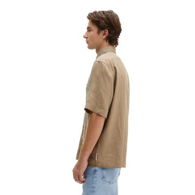 Kurzarmhemd MARC O'POLO "aus reinem Leinen", Herren, Gr. S, Normalgrößen, charleston gray, Obermaterial: 100% Leinen, unifarben, regular fit normal, normaler Saum, Hemden