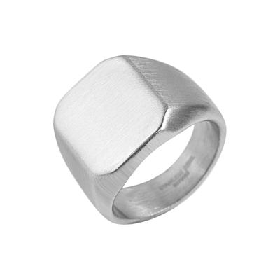 Siegelring AKZENT "Miso, langlebig" Gr. 60, silber (silberfarbig), Fingerringe, Herren, 60, Edelstahl, Siegelring