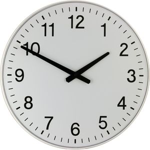 Eurotime Wanduhr 55403, Kunststoff, analog, Funkuhr, Ø 40 cm, weiß