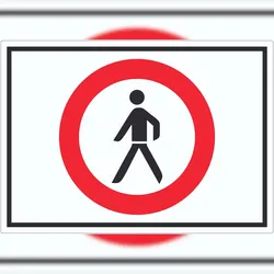 HB-Druck Für Fußgänger verboten Symbol Aufkleber A7 (74x105mm)
