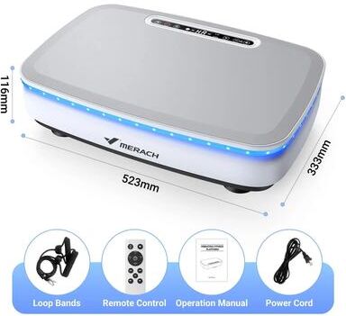 Uplifted Goods Whole Body Vibration Plate Exercise Trainer With Optional Lighting white With Light
