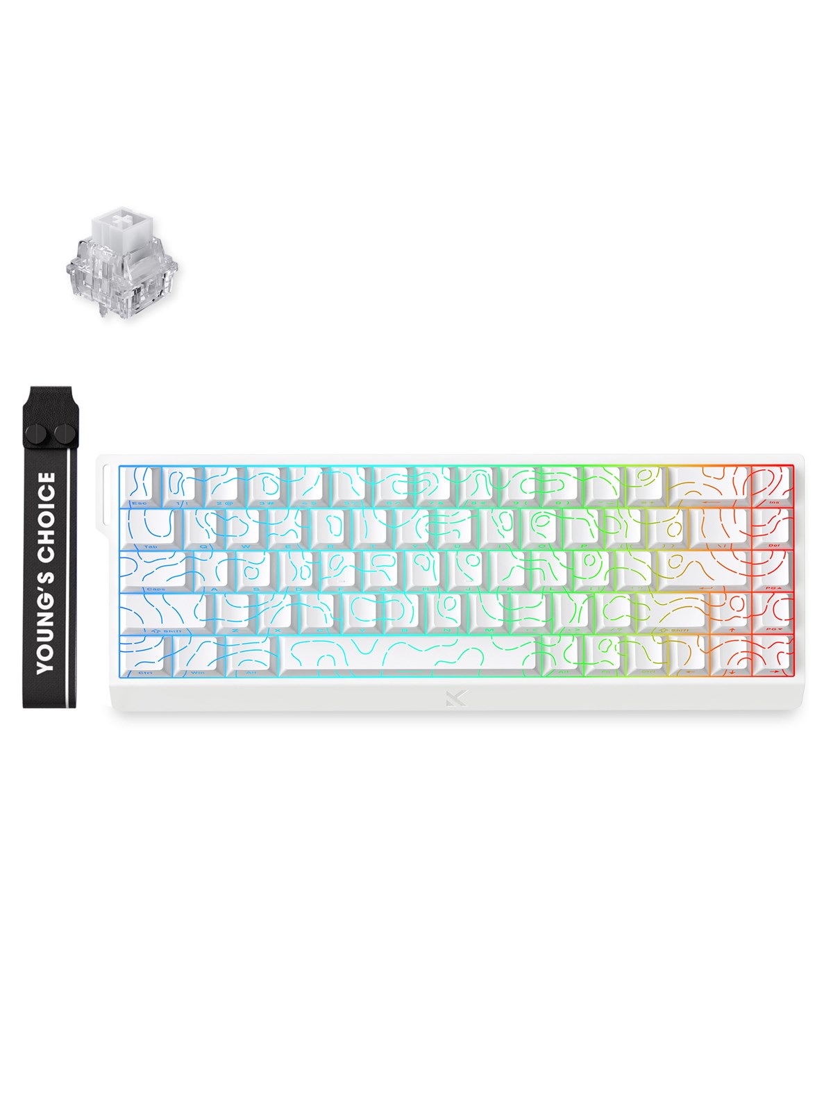MCHOSE Ace 68 Ice Rhino Magnetic Hall Effect Magnetic - Gaming Tastatur (TKL) - 65% - Englisch (US) - Weiss