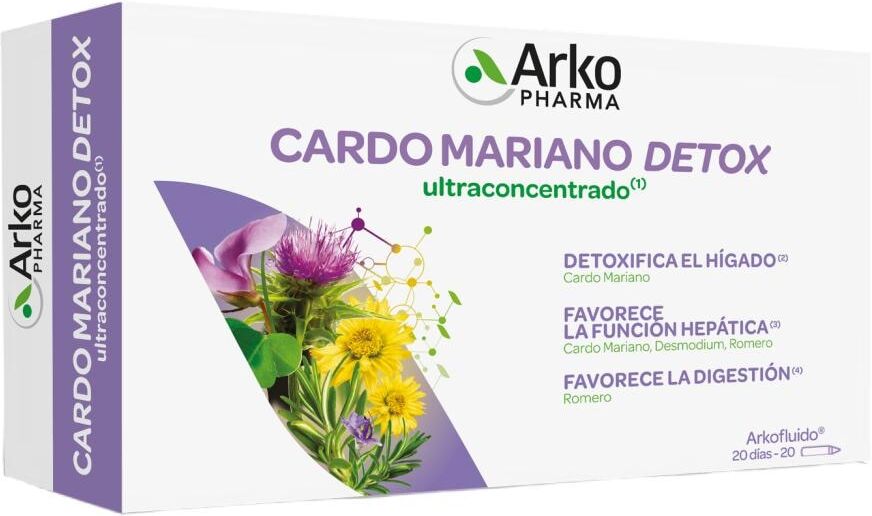 Arkopharma Ampollas detoxificantes Cardo Mariano .