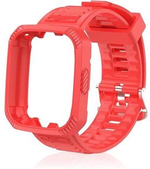 Everyday Crate Redmi Watch 3 Silicone Watch Band Carbon Fiber Texture Soft Replacement Strap red