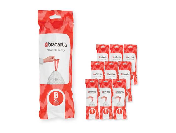 Brabantia Sac poubelle Brabantia PerfectFit 200 sacs Modèle b, 5 l