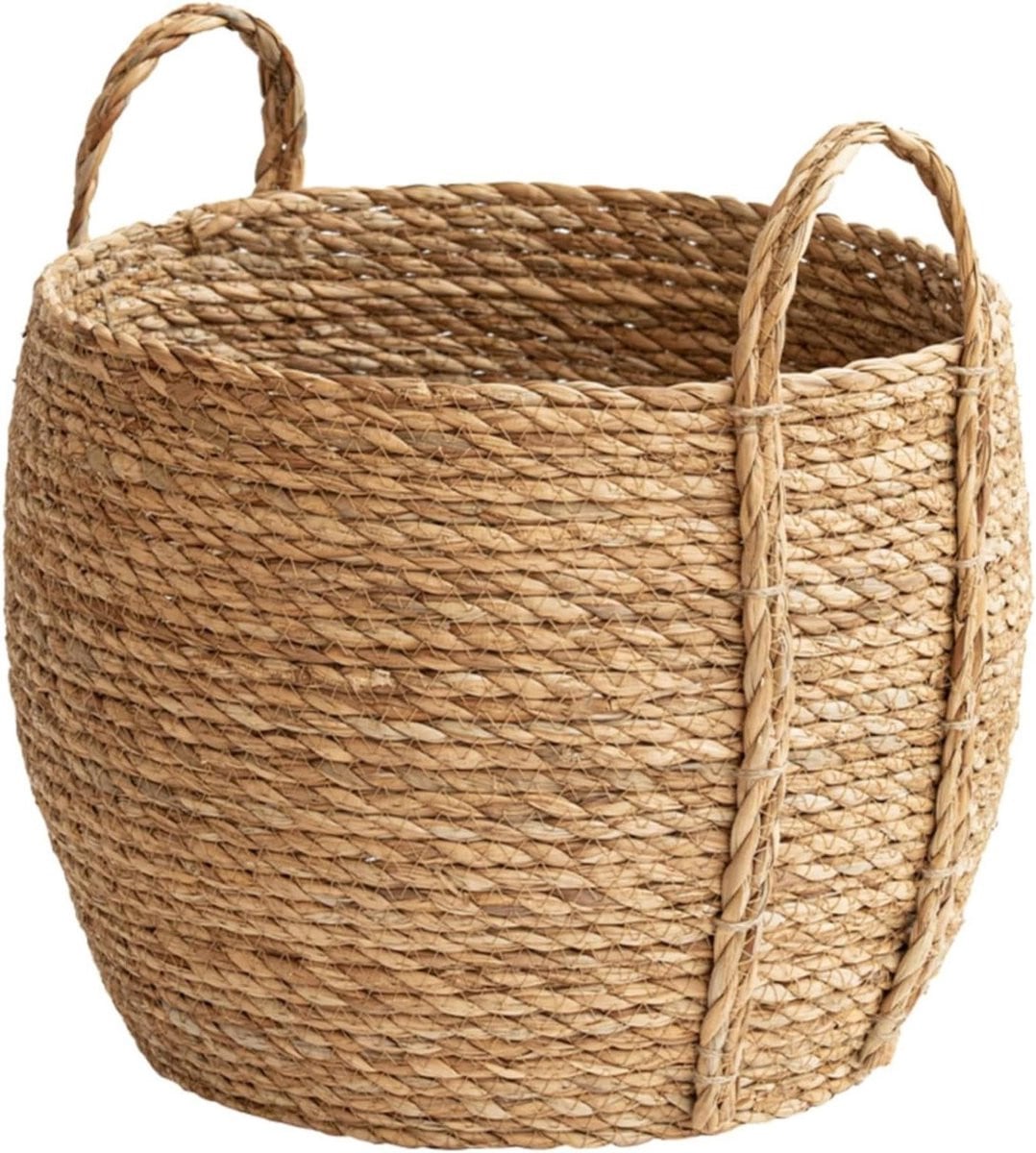 Handgemaakte hangende plantenmand in khaki - 30 cm