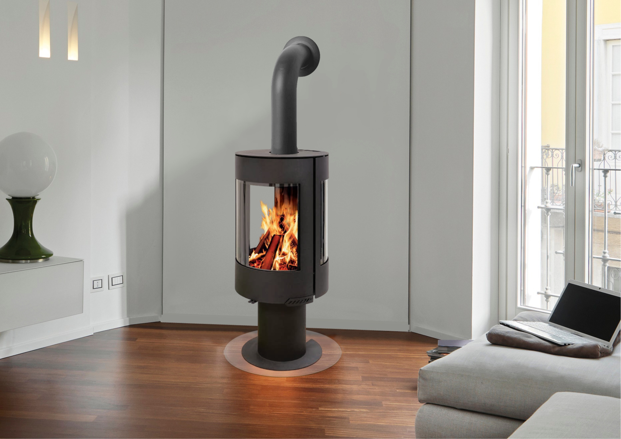 Kaminofen France Turbo Serena mit 3 Scheiben