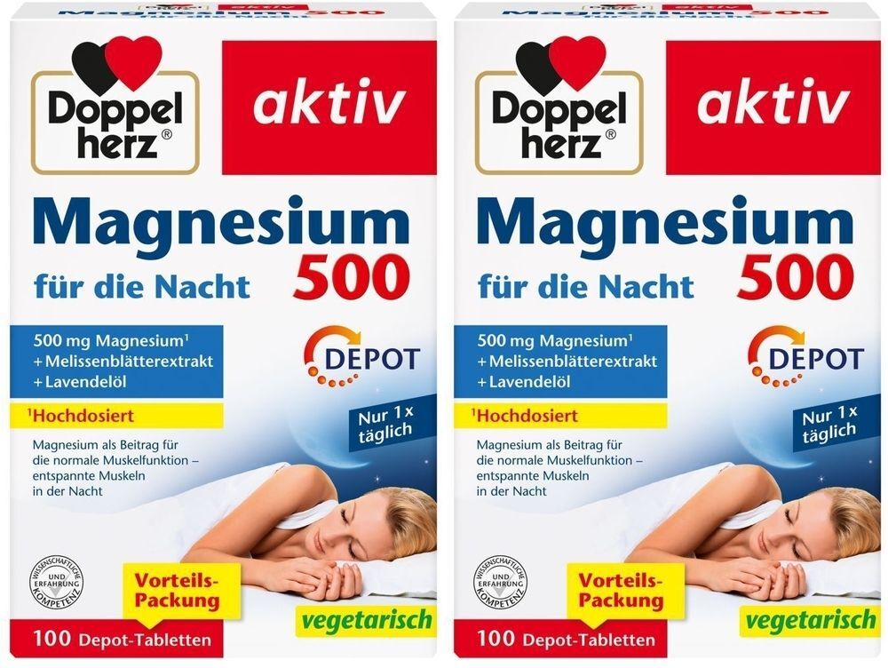 Doppelherz® aktiv Doppelherz Magnesium 500 für die Nacht Tabletten 2x 2x100 St