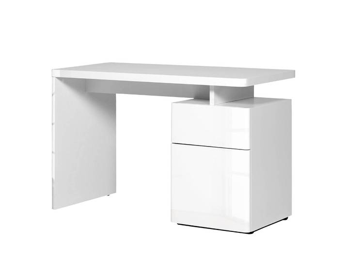 Bureau Libre 120 120 x 76 x 55cm Blanc/Blanc brillant