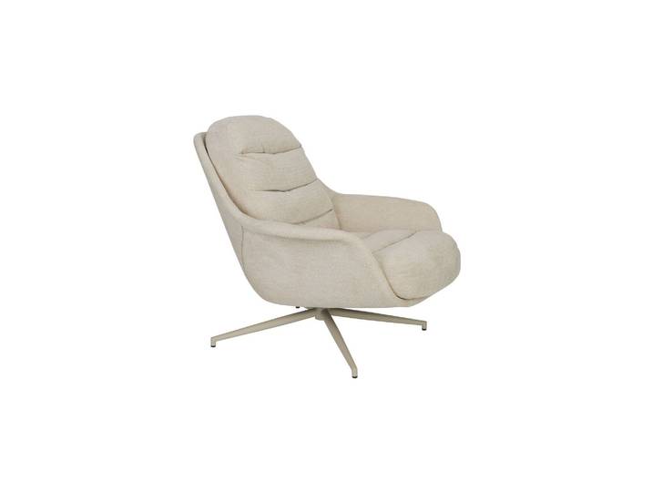 Fauteuil en tissu et bois d'eucalyptus Beige Philly