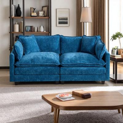Chenille Cloud Modular Sofa with Double Layer Upholstered Seat Cushion