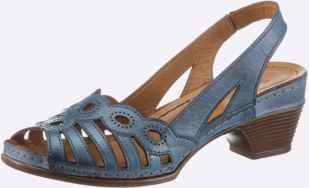 Sandale GEMINI, Damen, Gr. 36, blau (royalblau), Glattleder, Schuhe Sandale royalblau 36