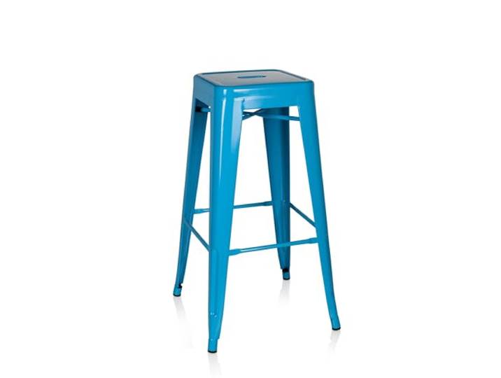 hjh OFFICE Barhocker aus Metall, stapelbarer Hocker Industrial Design Tresenhocker bis 150 kg belastbar, stabile Stahlkonstruktion, Hellblau