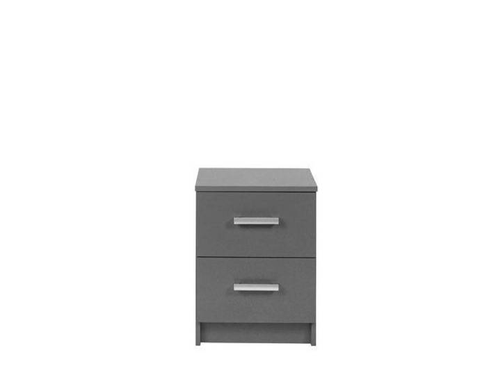 Table de Chevet 2 Tiroirs Design  Azio  51cm Gris