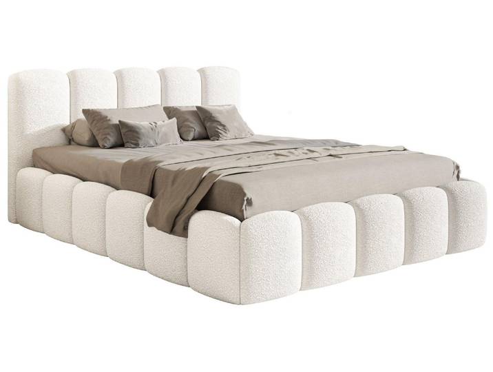 Selsey Cloudy II - Lit rembourré avec sommier à lattes et boîte de lit\, crème\, 180x200 cm