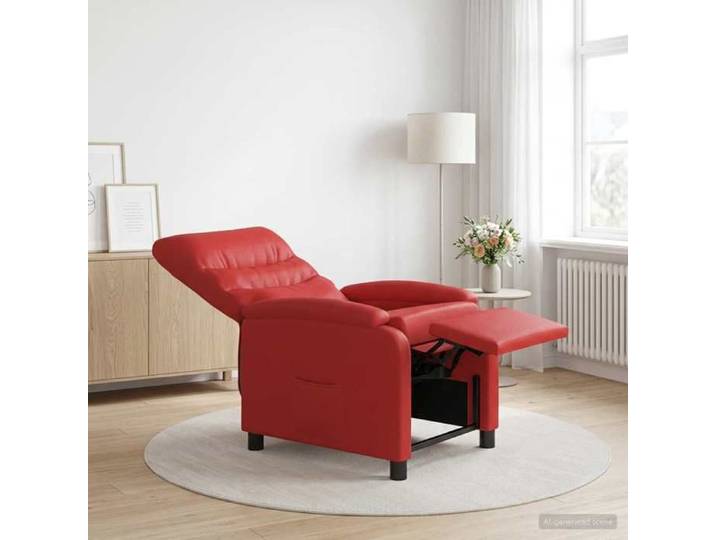 Rouge Chaise confortable LEMON Fauteuil inclinable Rouge Simili cuir Pour maison/bureau_24114