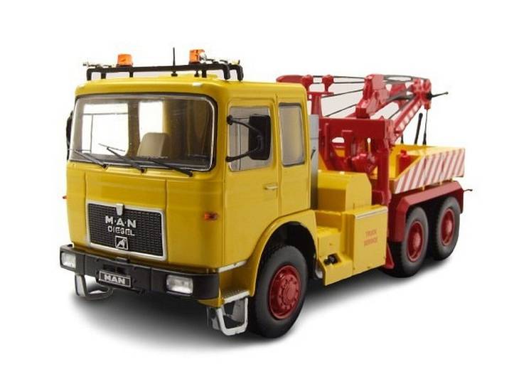 ixo Models Modellauto MAN F8 26.281 Abschlepper gelb, Maßstab 1:43