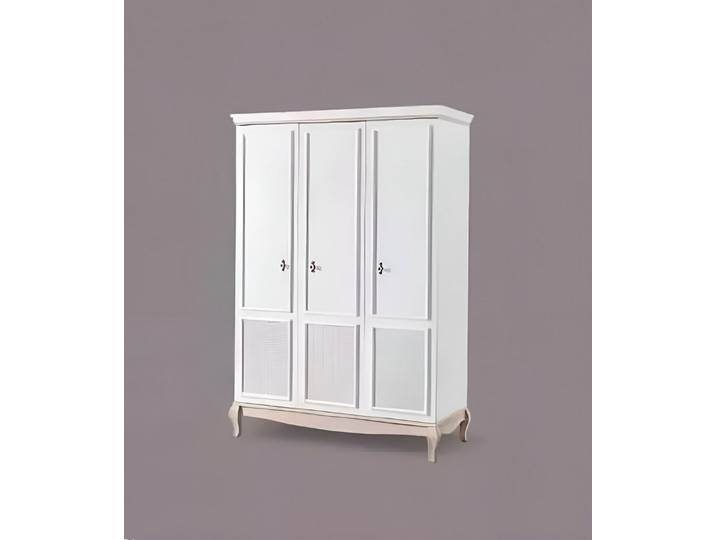 Xlmoebel Kleiderschrank Weißer Holzschrank mit geräumigem Innenraum für stilvolle Ordnung (Kleiderschrank) Hergestellt in Europa